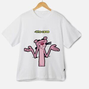 Pink Panther Who Cares Graphic T-Shirt - Cool Casual Streetwear Tee